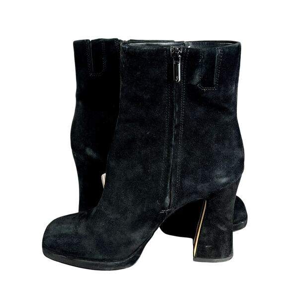 SAM EDELMAN Boots Womens Size 10 Black Suede Jaye Block High Heel Side Zipper - Picture 5 of 11
